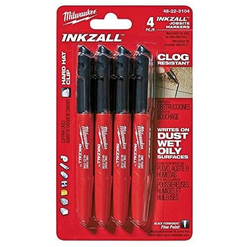 Milwaukee 48-22-3104 Inkzall Point Marker, Fine, 1 Count (Pack of 1), Black