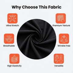 High Elastic Nylon Spandex Fabric by the Yard – 4 Way Stretch, 300GSM 8.9oz/y…