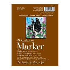 Strathmore 100 Series Marker Paper Pad 6″X8″-50lb Smooth 24 Sheets