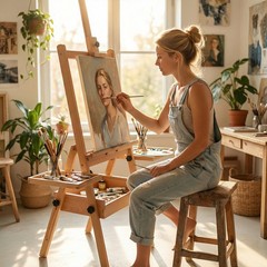 Foldable & Adjustable Art Easel with Storage Drawer Trays, Beech Wooden Easel