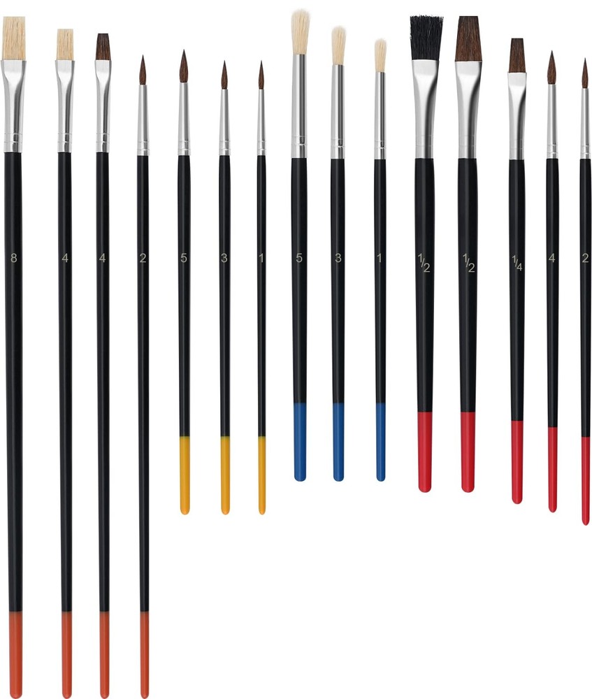 14 PCS Paint Brush Value Pack Assorted Types With Tray Washable Acrylic Art