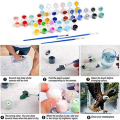 Eagle Paint by Numbers Kit for Adults, DIY Waterfall Paint by Numbers for Beginn