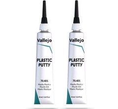 Vallejo Plastic Putty 20ml – 2 Pack | White Model Filler | Smooth Opaque Finish