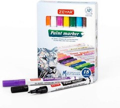 Creative Oil-Based Paint Markers in 18 Bold Colors – Safe for Kids and Adults