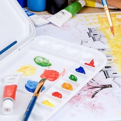 Airtight Watercolor Palette with Lid – 18 Wells for Travel & Studio, 10.6″x5.2″