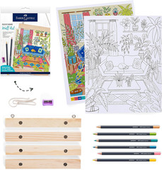 Color by Number Wall Art: Plant Room – Adult Arts and Crafts, Colored Pencils fo