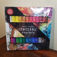 Acrylic Paint Set 24 Colors Premium Pigment for Canvas Wood Ceramic Non Toxic