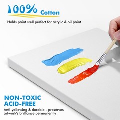 14 Pcs Stretched Blank Canvas Set for Acrylic Oil Painting Art Supplies 4×4-9×12