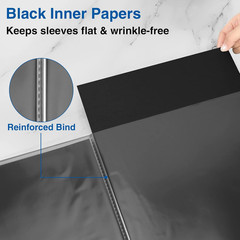 Art Portfolios 11″X17″, Large Portfolio Folder with 30 Pockets & Black Inner She
