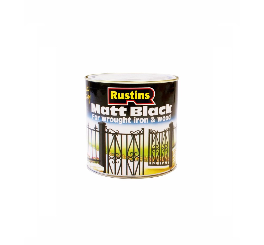 Rustins Matt Black Paint, 250ml 1 count (pack of 1),