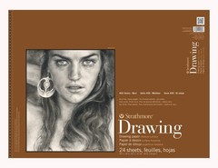 400-8 400 Series Drawing Pad, 18″x24″, Ivory/Cream, 24 Sheets, Medium