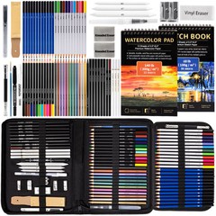 Art Supplies Drawing Pencils Set – 76 Pack Pro Sketching Kit with Sketchbook …