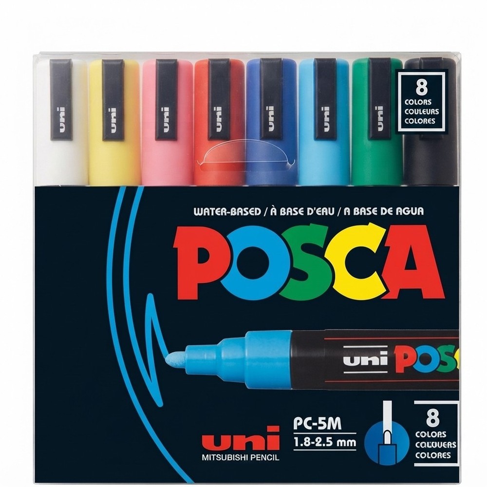 8Pc Acrylic Paint Marker Set for Art, Glass, Fabric, Wood, Metal, Canvas