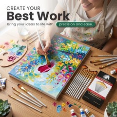 Paint Brush Set – 15 Short Handle Art Brushes for Gouache, Watercolor, Acryli…