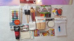 Lot of Miscellaneous Art and Craft Supplies Mixed Items Paint Brush, tags n More