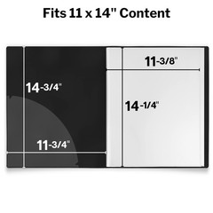 11×14 Binder with Sleeves (Black), 24 Pockets Display 48 Pages, Large Folder …