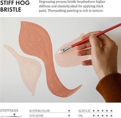 ARTIFY 41 Pieces Long Handle Paint Brushes Set Includes a Carrying Canvas Roll