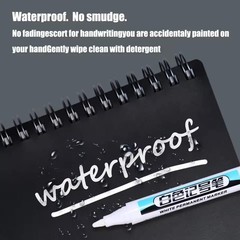 White Permanent Marker Pens 0.7/1.0/2.5mm Paint Pen Wood Plastic Glass Metal