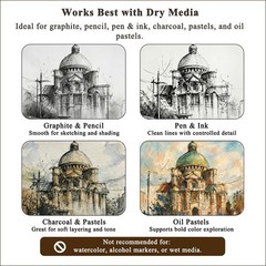 Durable Fuxi 9×12″ Top Spiral Sketchbook, 100 AcidFree 68lb Sheets, Artists