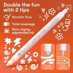 Dual-Tip Acrylic Paint Markers – Paint Pens Set with Dot & Fine Tips 5 White
