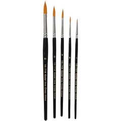 Gold Line Acrylic Brush Set, size 1-18 , W: 2-7 mm, round, 5asstd