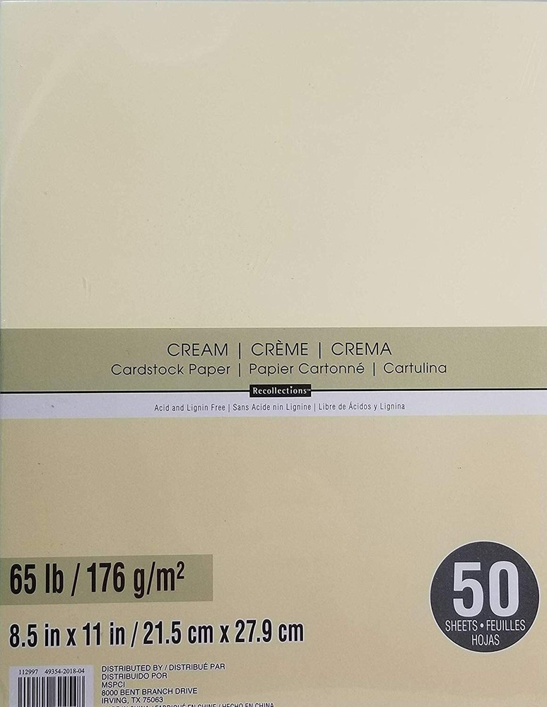 Recollections Creme Kraft Cardstock Paper Pack 8.5×11 100 Sheets (2 Pack)