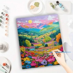 Paint by Numbers Kit for Adults Colorful Wildflower Meadow Landscape Canvas DIY