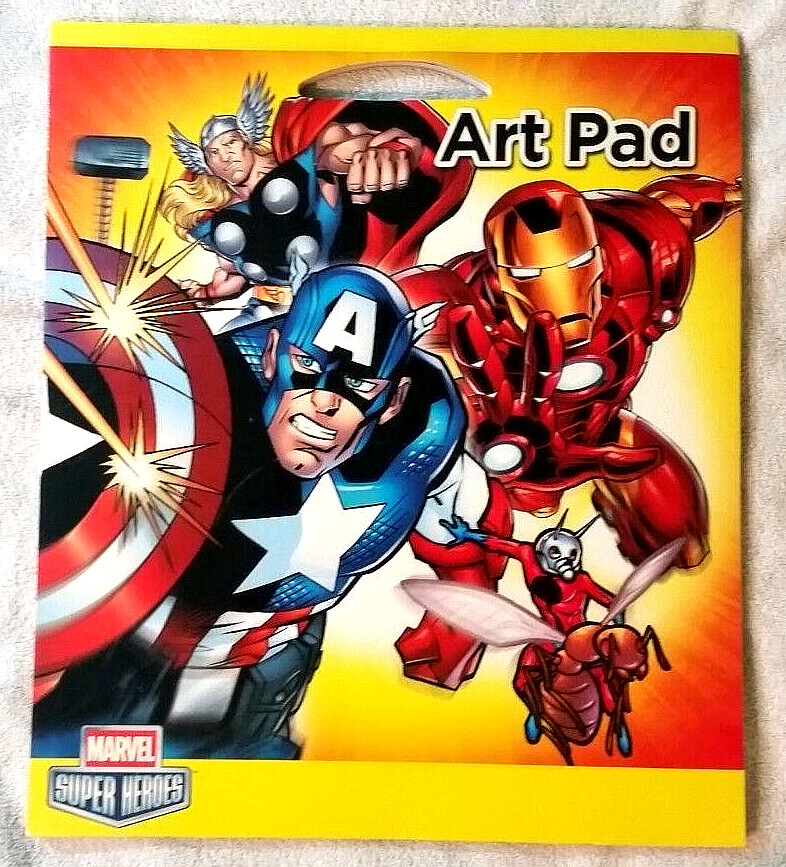 LOT of Marvel Super Heros Oversize Art Pad and Crayon Marker Box Set