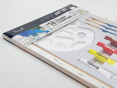 Pennelli Acrylic Art Set 14″ x 18″ Canvas 8 Paint Colors 3 Paint Brushes Palette