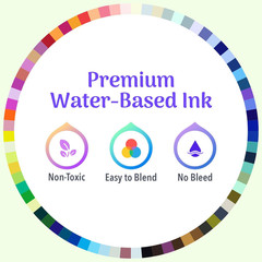 72 Colors Acrylic Paint Markers, Dual Tip Acrylic Paint Pens with Brush Tip & Fi