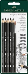 Faber-Castell Graphite Aquarelle Water-soluble Pencils assorted set of 5 with