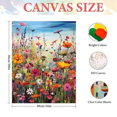 Wild Flowers Paint by Numbers Kits for Adults,Flower Paint by Numbers Kits,Ad…