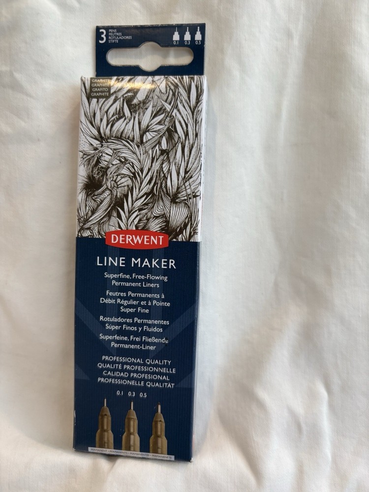 Derwent Line Maker Paint Ink Pens Sets Graphite 3pc