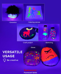 Fluorescent Glow in the Dark Paint Set – 60ml / 2oz Neon Glow Acrylic Paint
