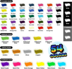 Airbrush Paint – 54 Colors with 2 Airbrush Thinners, Ready to Spray Air Brush Pa