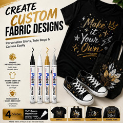 Paint Markers 4 Colors Oil Based Paint Pens – Gold, Silver, Black & White Perman