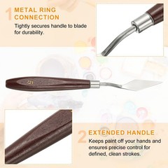 Painting Palette Knife 1.85 x 0.59 Inch Stainless Steel with Wood Handle