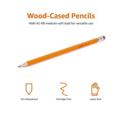 Woodcased Classroom 2 Pencils with Erasers Pre-sharpened HB Lea…