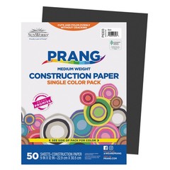 Prang (Formerly SunWorks) Construction Paper, Black, 9″ x 50-Count, Black