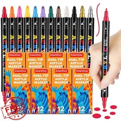 DreamCosy Acrylic Paint Markers, 96 Pack, 12 Colors