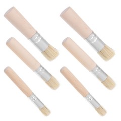6pcs Wooden Stencil Paint Brushes: Pig Bristle Brush Set for Painting Crafts