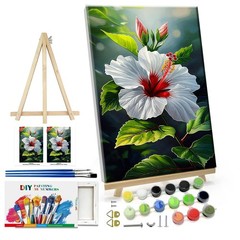 Paint by Numbers Kit for Adults Flowers Paint by Numbers with Frame DIY Floral P