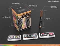 36 Acrylic Paint Pens Skin and Natural Earth Tone Marker Set For Rock Paintin…