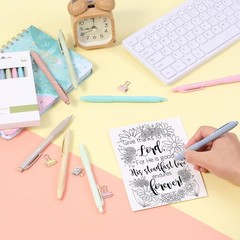 Retractable Gel Pens 8-Pack: Soft Grip, Fine Point 0.5mm, Fast-Dry Black Ink