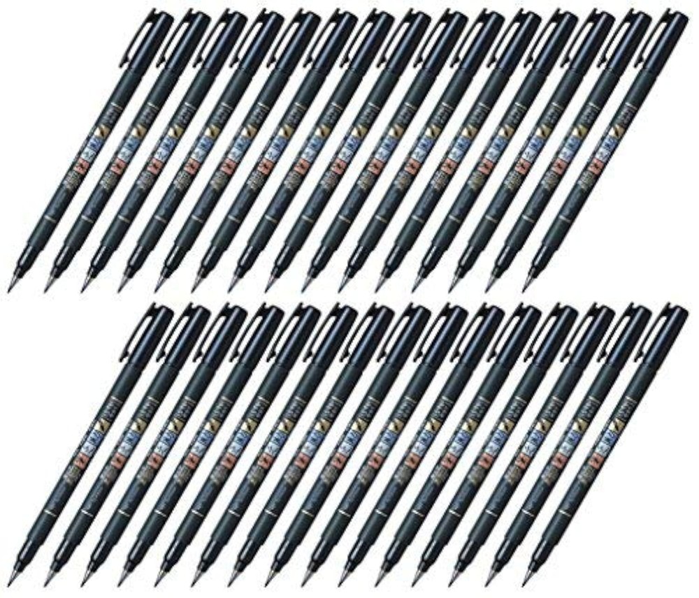 Fudenosuke Brush Pen GCD112 Soft Tip Black Body Value Set of 30 PCS PC