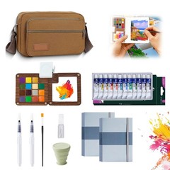 Mini Watercolor Travel Set, Portable Painting Kit with Travel Storage Bag, 2 …