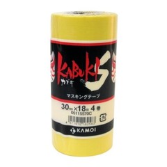 KAMOI Kabuki-S Masking Tape for Vehicles & Construction 4 Rolls 30mm x 18m