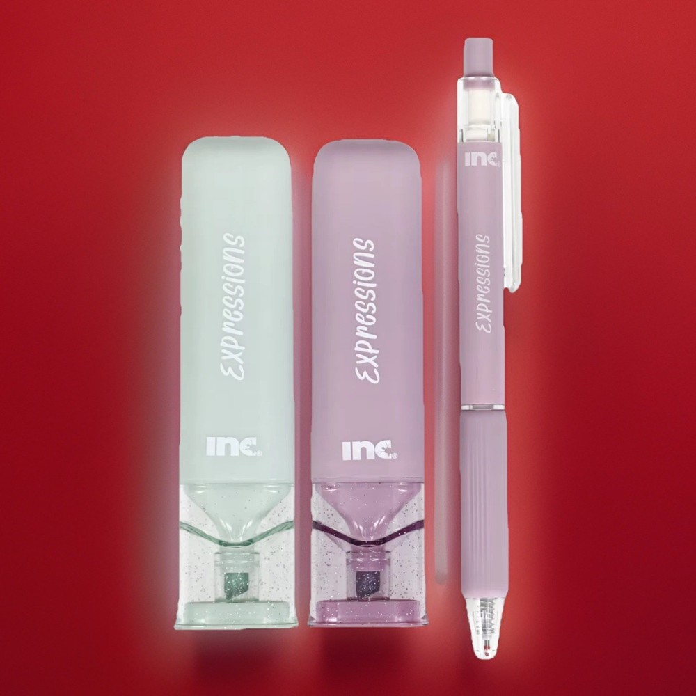 3 PACK of Journaling Glitter Highlighters w/Bonus Gel Pen by INC BLACK INK
