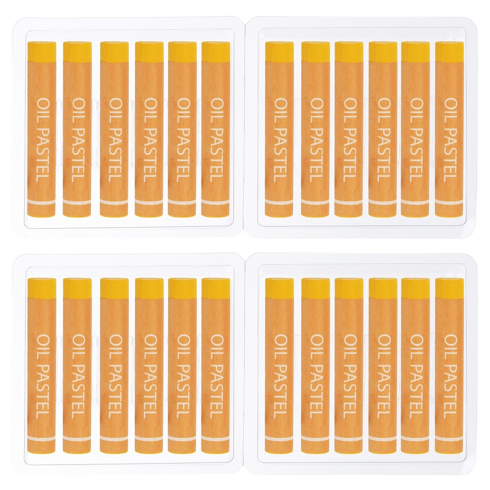 Chrome Yellow Oil Pastels, 24Pcs Soft Oil Crayons Creamy Pastels Stick Art