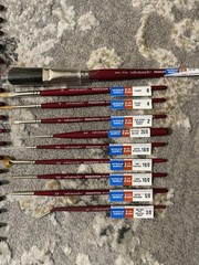 Princeton VelvetTouch Red Acrylic & Watercolor Paintbrush Series Bundle #1